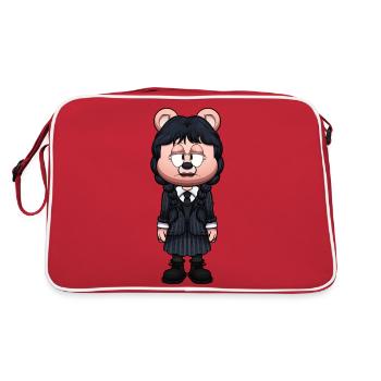 Wednesday Teddy Bear - Retro Bag - red/white - Back