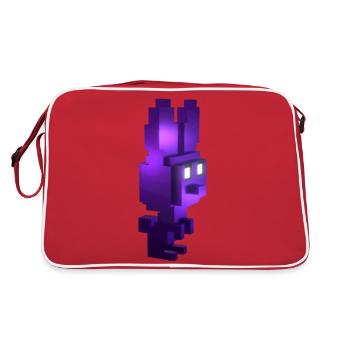 Der Traum eines stillen Spielers: Cubic Purple Bunny Violet - Retro Tasche - Rot/Weiß - Hinten