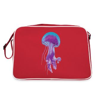 Méduse de méduse marine néticère océan cadeau - Sac Retro - rouge/blanc - Dos