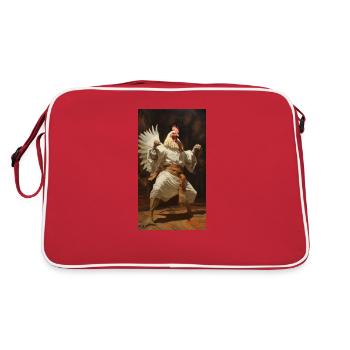 Hahn - Retro Tasche - Rot/Weiß - Hinten