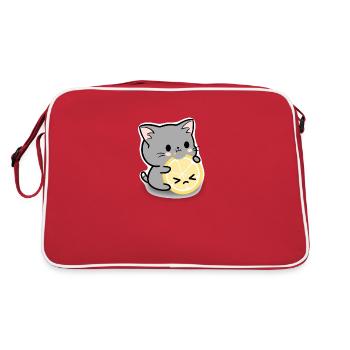 Lemon cat - Retro Bag - red/white - Back