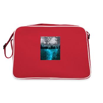 Tranquil Forest at Night - Retro Bag - red/white - Back