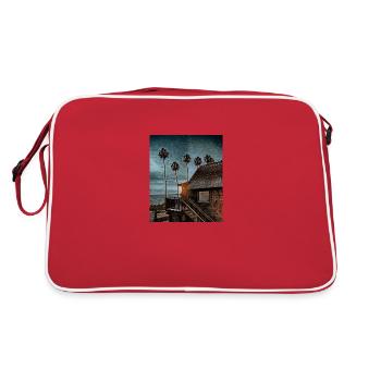 House by the Beach, Hawaii, USA - Retro Bag - red/white - Back