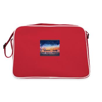 City at Dusk, Japan - Retro Bag - red/white - Back