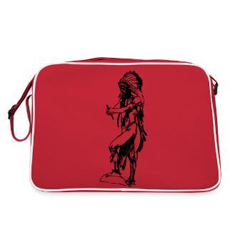 Amérique indienne idée cadeau indigène - Sac Retro - rouge/blanc - Dos