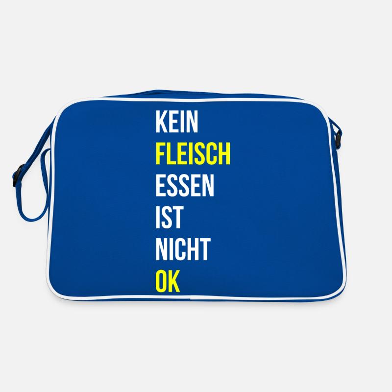 Fleisch essen Spruch Retro Tasche