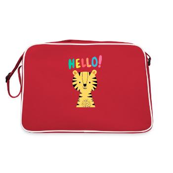 Tigre mignon dit bonjour - Cadeau pour bébé - Cadeau - Sac Retro - rouge/blanc - Dos