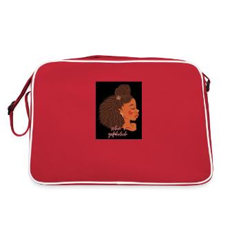 black & pride design beautiful dangerous woman afro - Retro Bag - red/white - Back