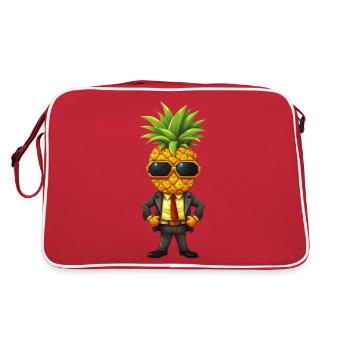 Ananas Gangster avec lunettes de soleil Cool Design - Sac Retro - rouge/blanc - Dos