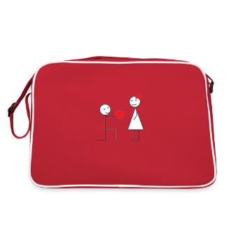 personnage baton coeur - Sac Retro - rouge/blanc - Dos