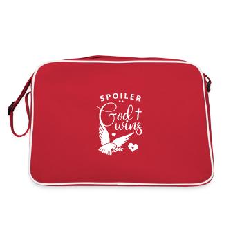 Spoiler: God Wins - Christian Faith God Saying - Retro Bag - red/white - Back