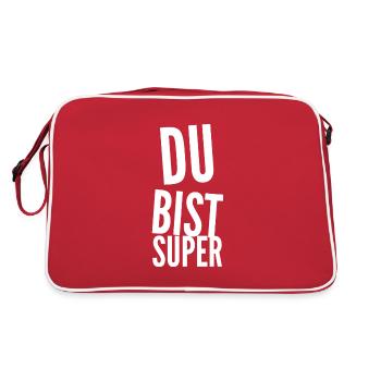 Du bist Super - Retro Tasche - Rot/Weiß - Hinten