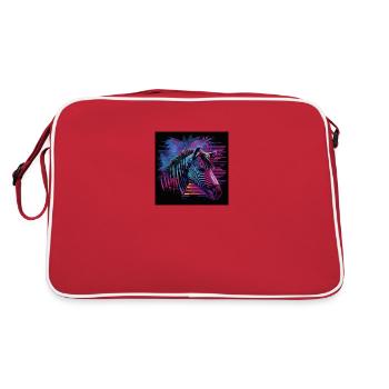 Zèbre aux couleurs néon, synthwave / 80s - Sac Retro - rouge/blanc - Dos