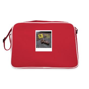 Ist das Kunst - Retro Tasche - Rot/Weiß - Hinten