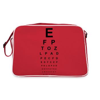 Eye test glasses opticians eyes read letters ABC - Retro Bag - red/white - Back