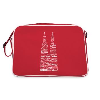 Kölner Dom Köln Design - Retro Tasche - Rot/Weiß - Hinten