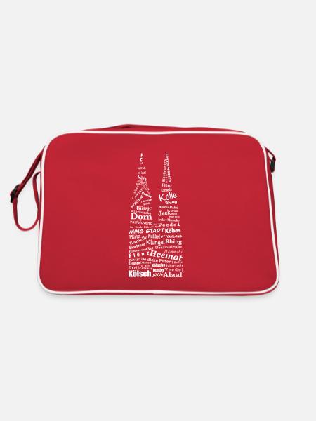 Conception de la cathédrale de Cologne - Sac Retro - rouge/blanc - Dos