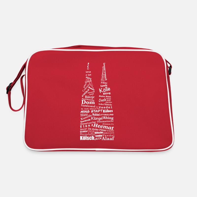 Kölner Dom Köln Design - Retro Tasche - Rot/Weiß