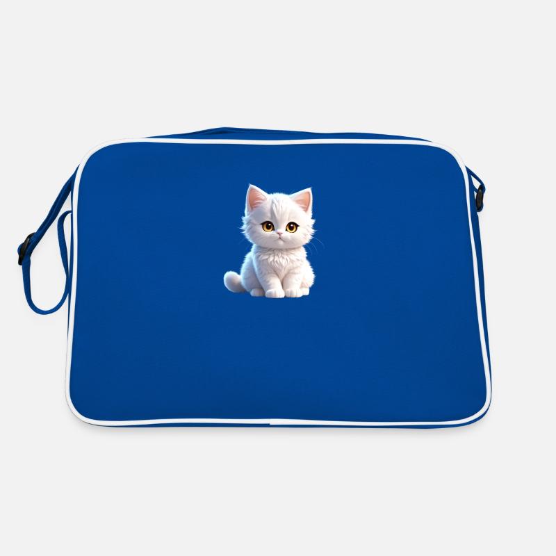Cute white kitty Retro Bag