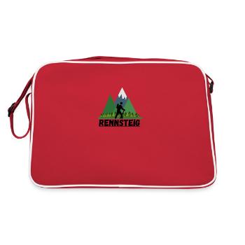 Rennsteig Thüringen Thüringer Wandern Berge Region - Retro Tasche - Rot/Weiß - Hinten