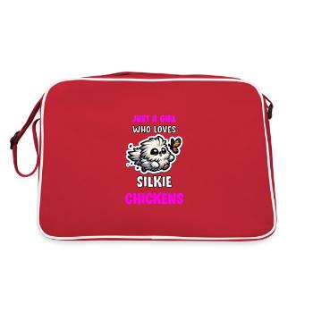 Juste une fille qui aime le poulet Silkies Silkie - Sac Retro - rouge/blanc - Dos