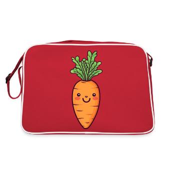 Carotte Kawaii - Mignon design végétal - Sac Retro - rouge/blanc - Dos