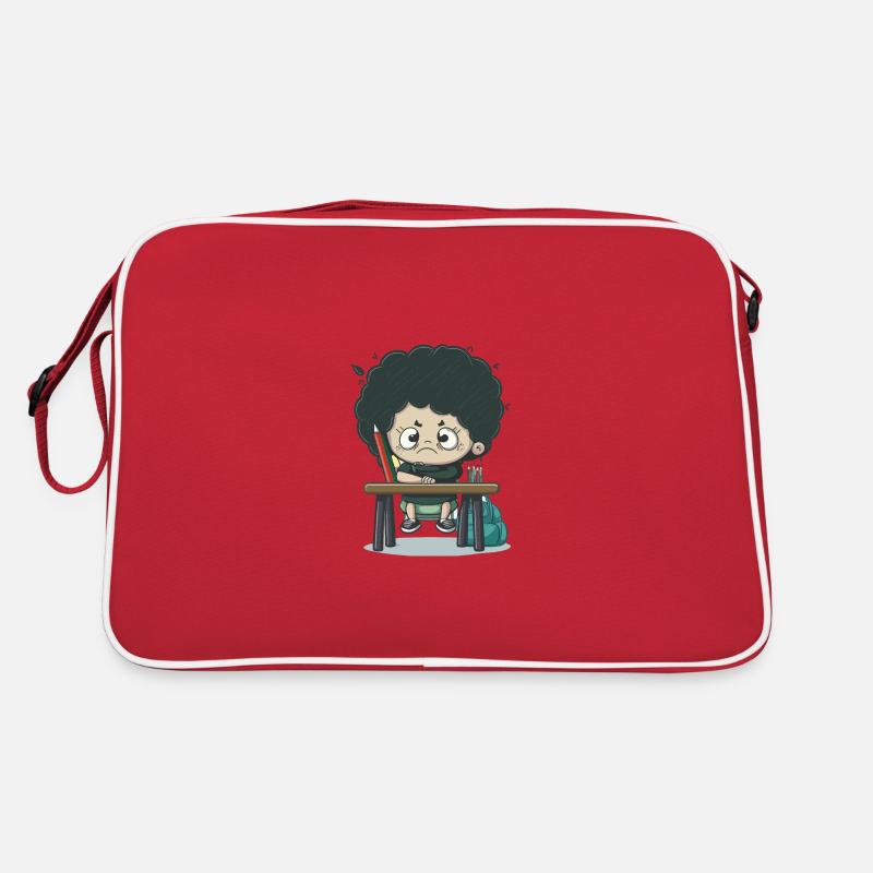Verängstigtes Schulkind Retro Tasche