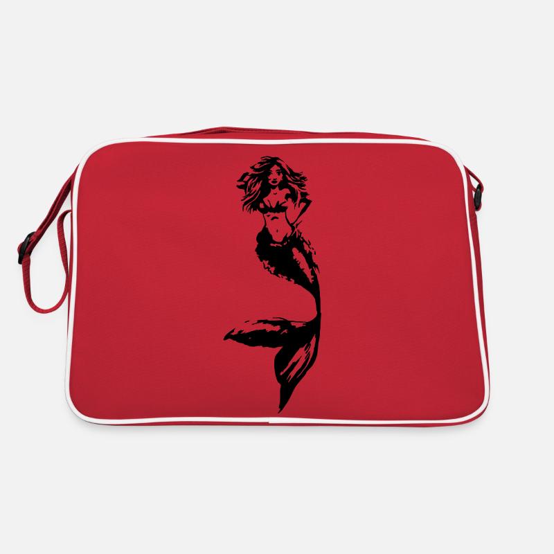 Ink Stamp Effect Mermaid Art Retro Bag