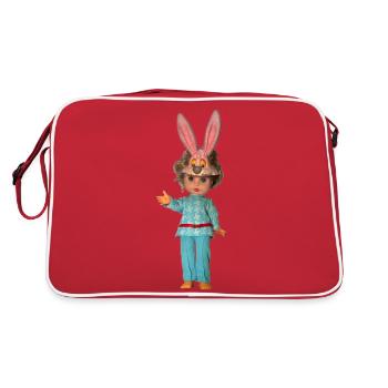 Hasen Puppe - Retro Tasche - Rot/Weiß - Hinten