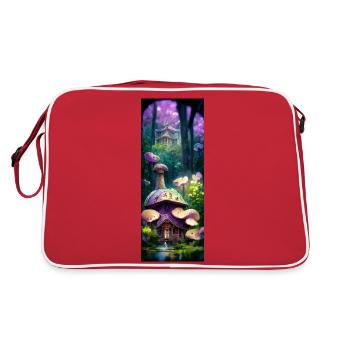Mushroom forest (mushrooms in the forest) - Retro Bag - red/white - Back