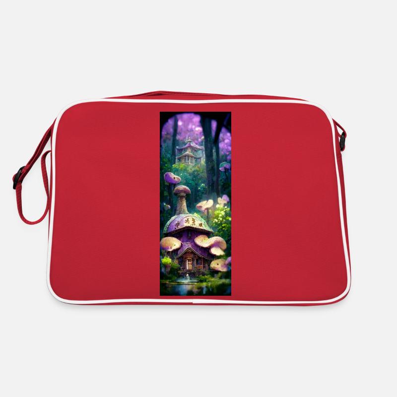 Forêt de champignons (champignons dans la forêt) Sac Retro