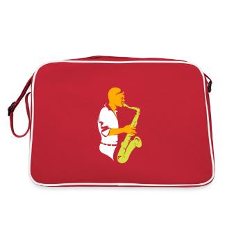 musique jazz musicien de jazz trompette saxophone cadeau - Sac Retro - rouge/blanc - Dos