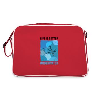 Shark Shark Megalodon Whale Shark Hammerhead Sharks - Retro Bag - red/white - Back