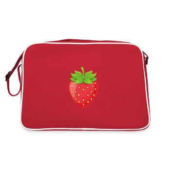 Strawberry Strawberry Fruit Fruit Fruit Drawing - Retro Bag - red/white - Back