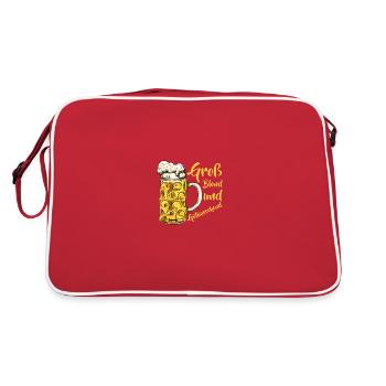 Groß Blond Gutaussehend Bier Weizenbier Alkohol - Retro Tasche - Rot/Weiß - Hinten
