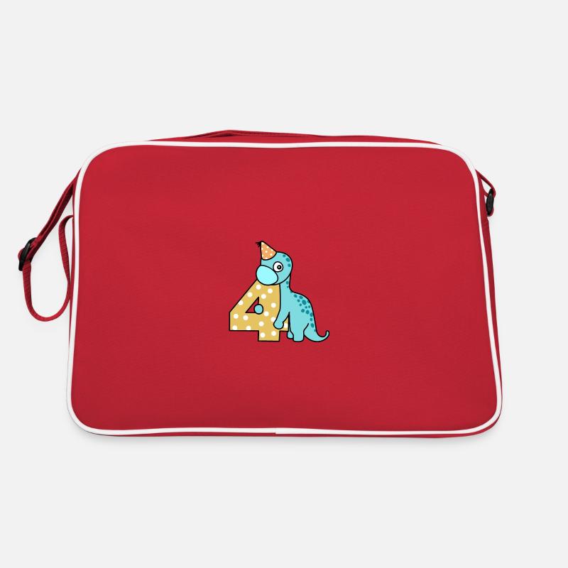 Dino Geburtstag Vier Retro Tasche