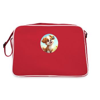 Hündchen, Hundi - Retro Tasche - Rot/Weiß - Hinten