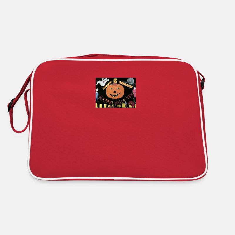 Mars-Lars & Mondimond / Joyeux Halloween - Sac Retro - rouge/blanc