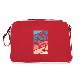Kreuz Occitane Farben, Fibonacci. - Retro Tasche - Rot/Weiß - Hinten