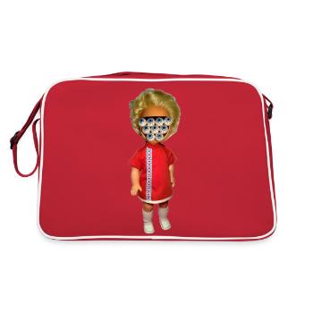 Puppe - Retro Tasche - Rot/Weiß - Hinten