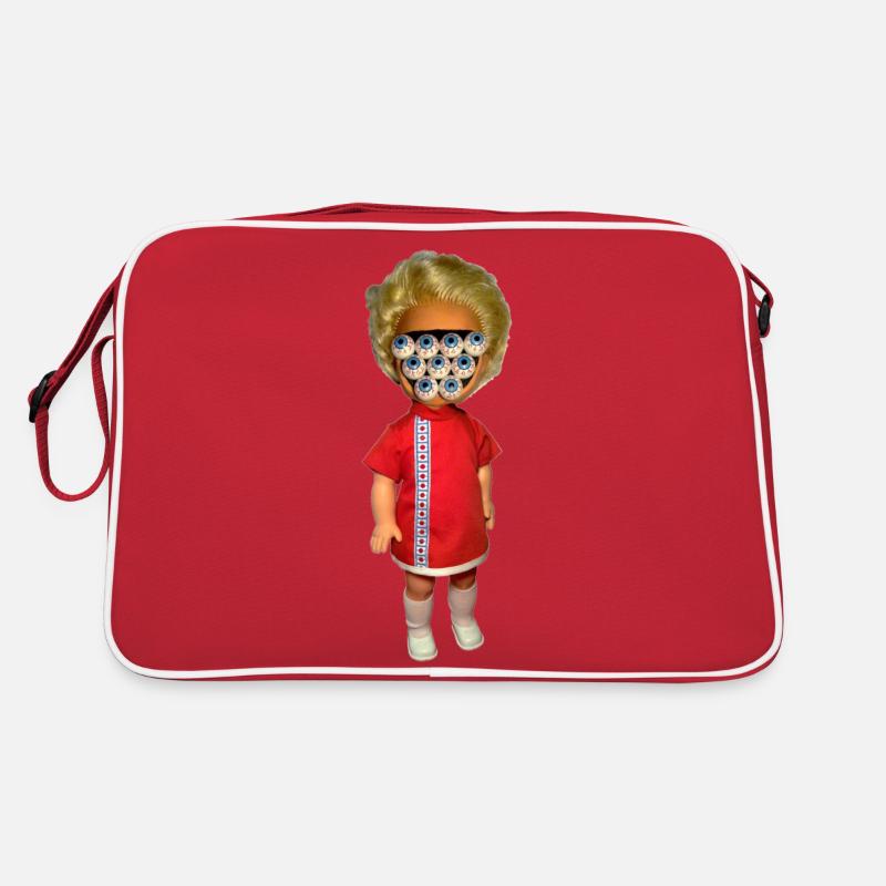 Puppe - Retro Tasche - Rot/Weiß