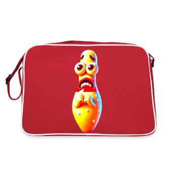 Ängstliche Kegel Bowling - Retro Tasche - Rot/Weiß - Hinten