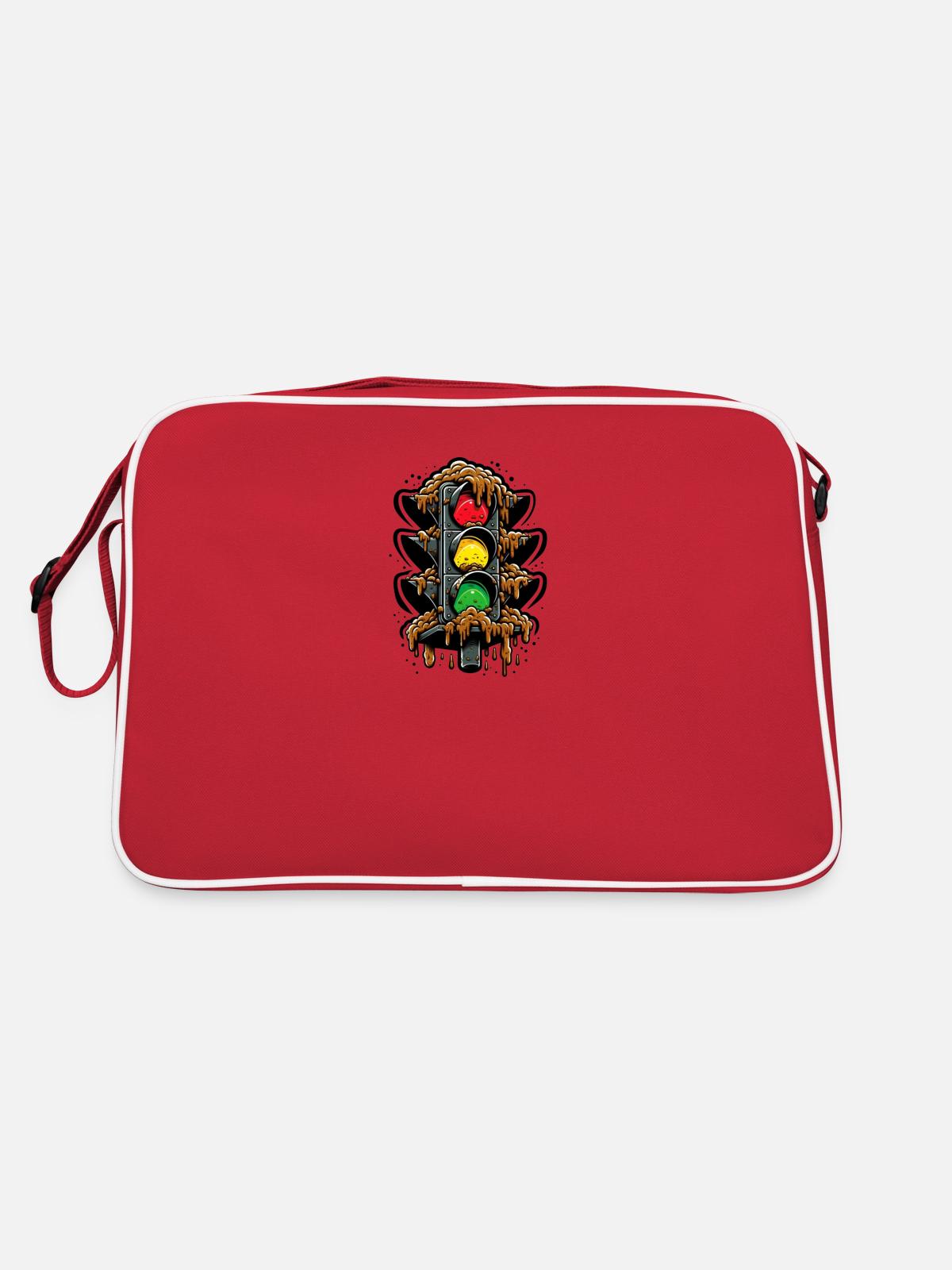 Classic German traffic light - Retro Bag - red/white - Back