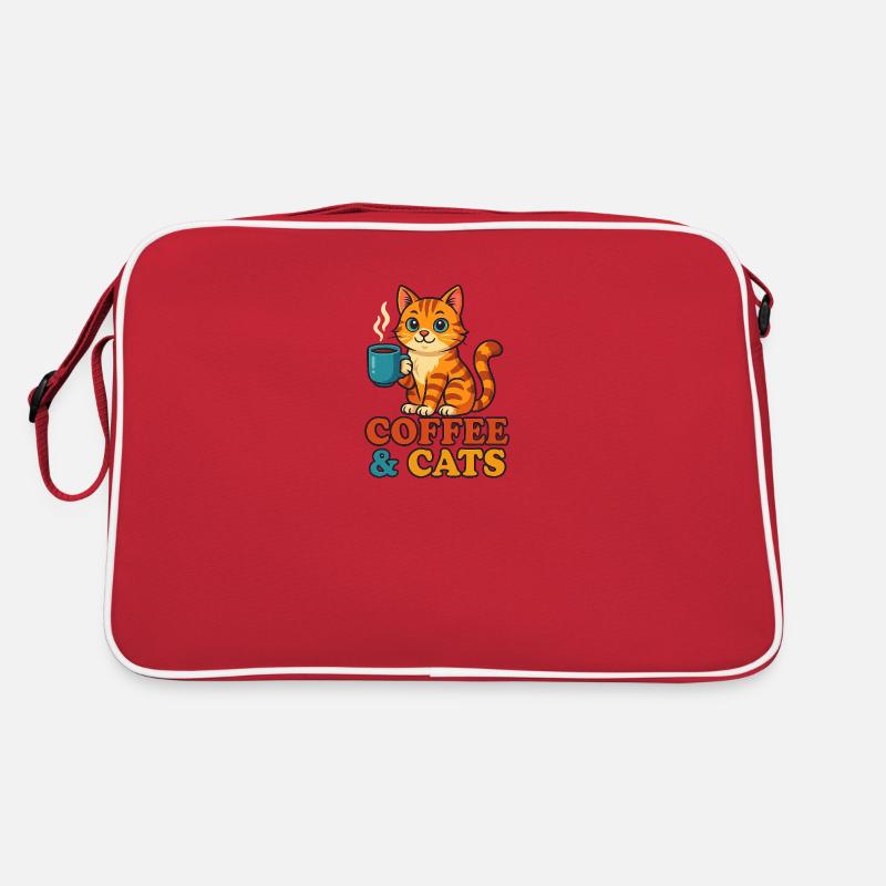 Coffee & Cats – Der perfekte Start in den Tag Retro Tasche