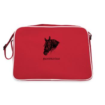 Bonifatius schwarz - Retro Tasche - Rot/Weiß - Hinten
