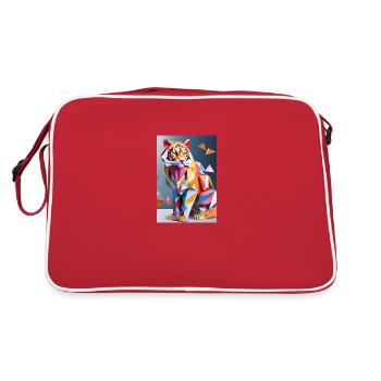Tigre en origami - Sac Retro - rouge/blanc - Dos