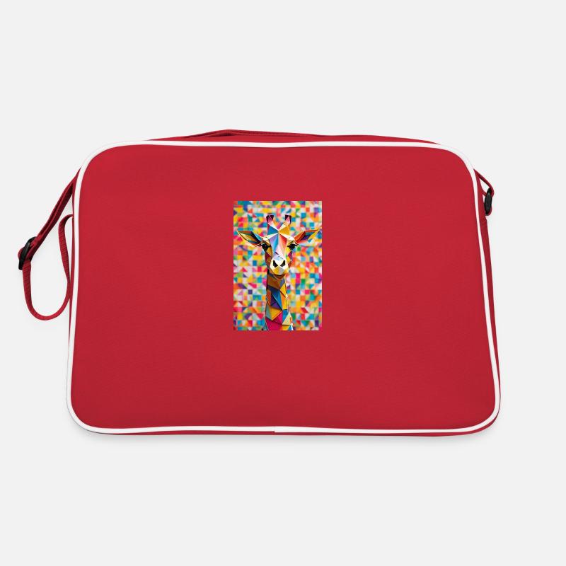 Regenbogen-Giraffe Retro Tasche
