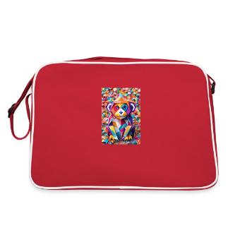Baby-Affe - Retro Tasche - Rot/Weiß - Hinten