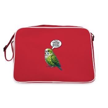 Perroquet Oiseau Perroquet vert - Sac Retro - rouge/blanc - Dos
