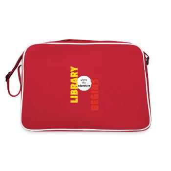 Adventure Begins At Your Library - Retro Tasche - Rot/Weiß - Hinten